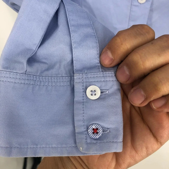 Tommy Hilfiger blue tux cotton shirt Medium. - Picture 6 of 6